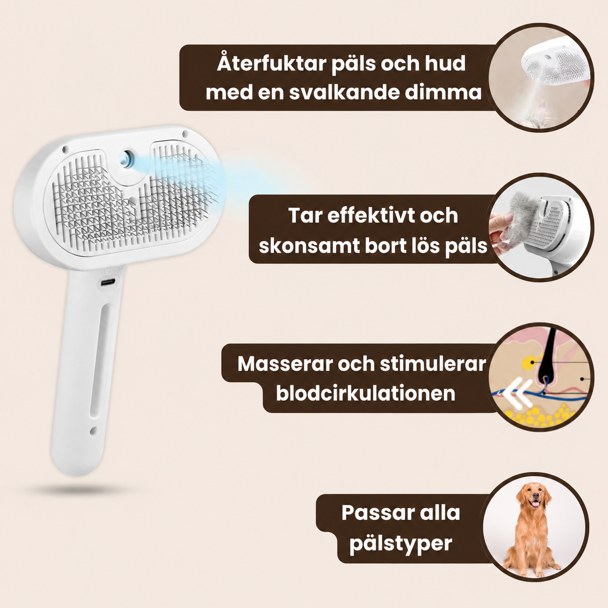 Pälsro - Skonsam pälsborste för en lyckligare vän