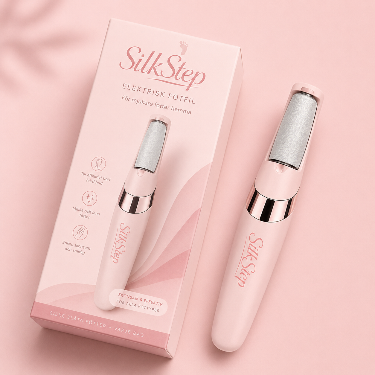 SilkStep™ — Elektrisk fotfil för mjukare fötter hemma